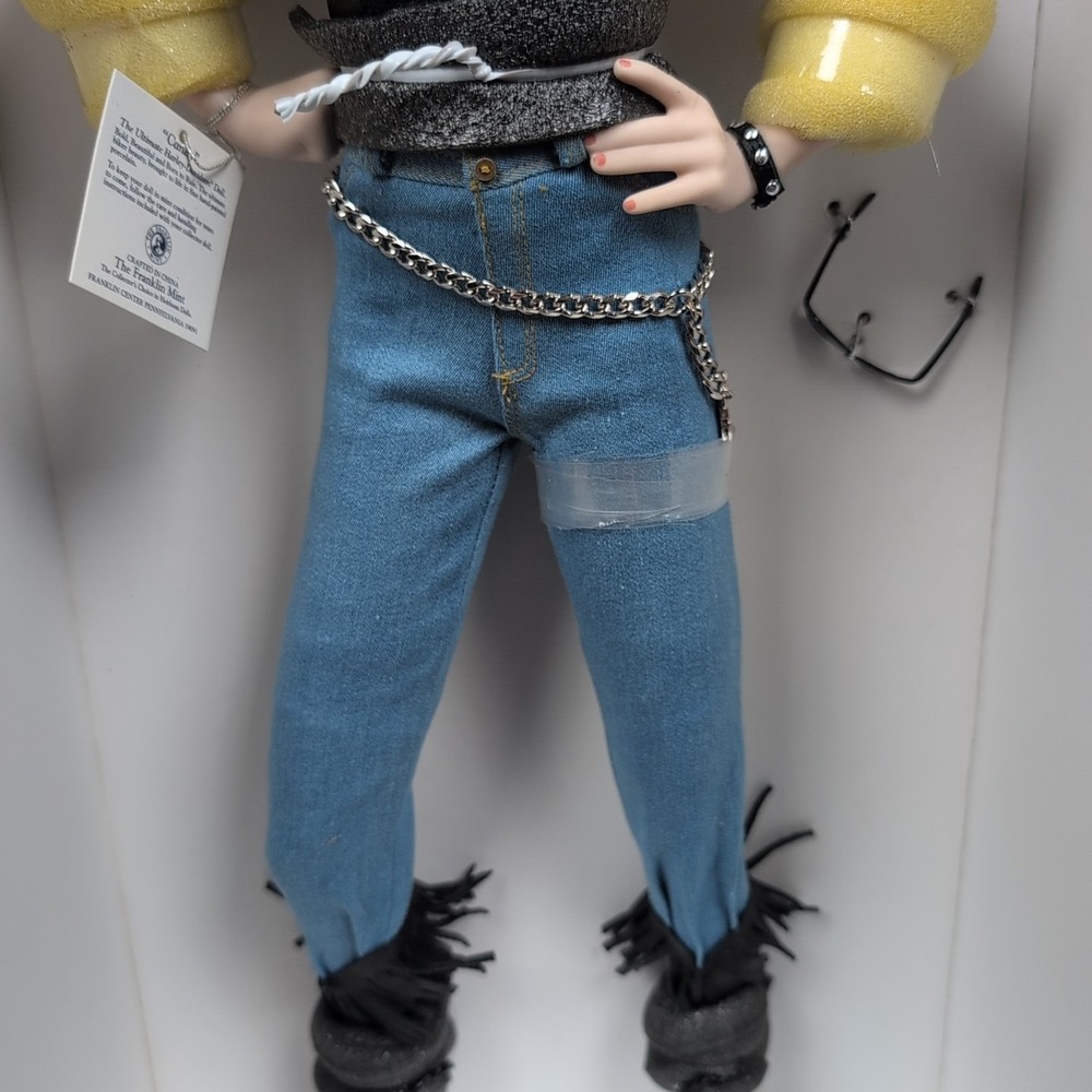 Franklin Mint Harley‎ Davidson Candy Doll Large 17" Porcelain Biker Doll In Box - Picture 3 of 7